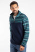 Weird Fish Gilbert 1/4 Zip Printed Microfleece for Men - Cedar Green 203611